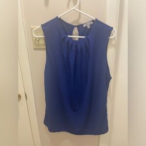 Blue sleeveless blouse